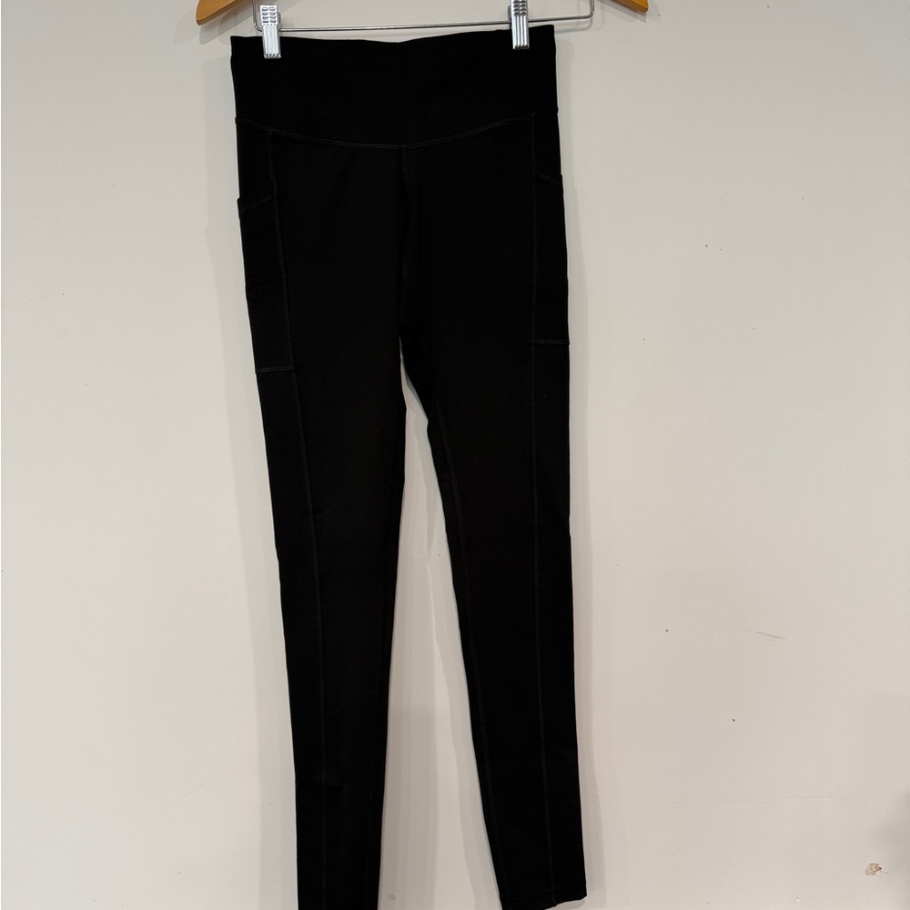 Champion Black Athletic Leggings with Subtle Logo